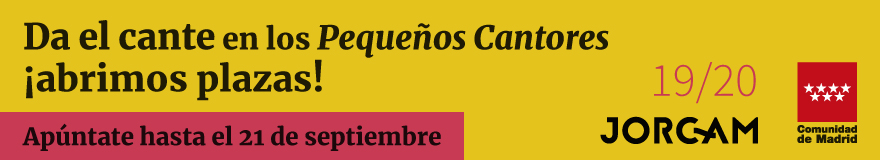 Banner horizontal que anuncia las pruebas de los Pequeños Cantores de la Comunidad de Madrid